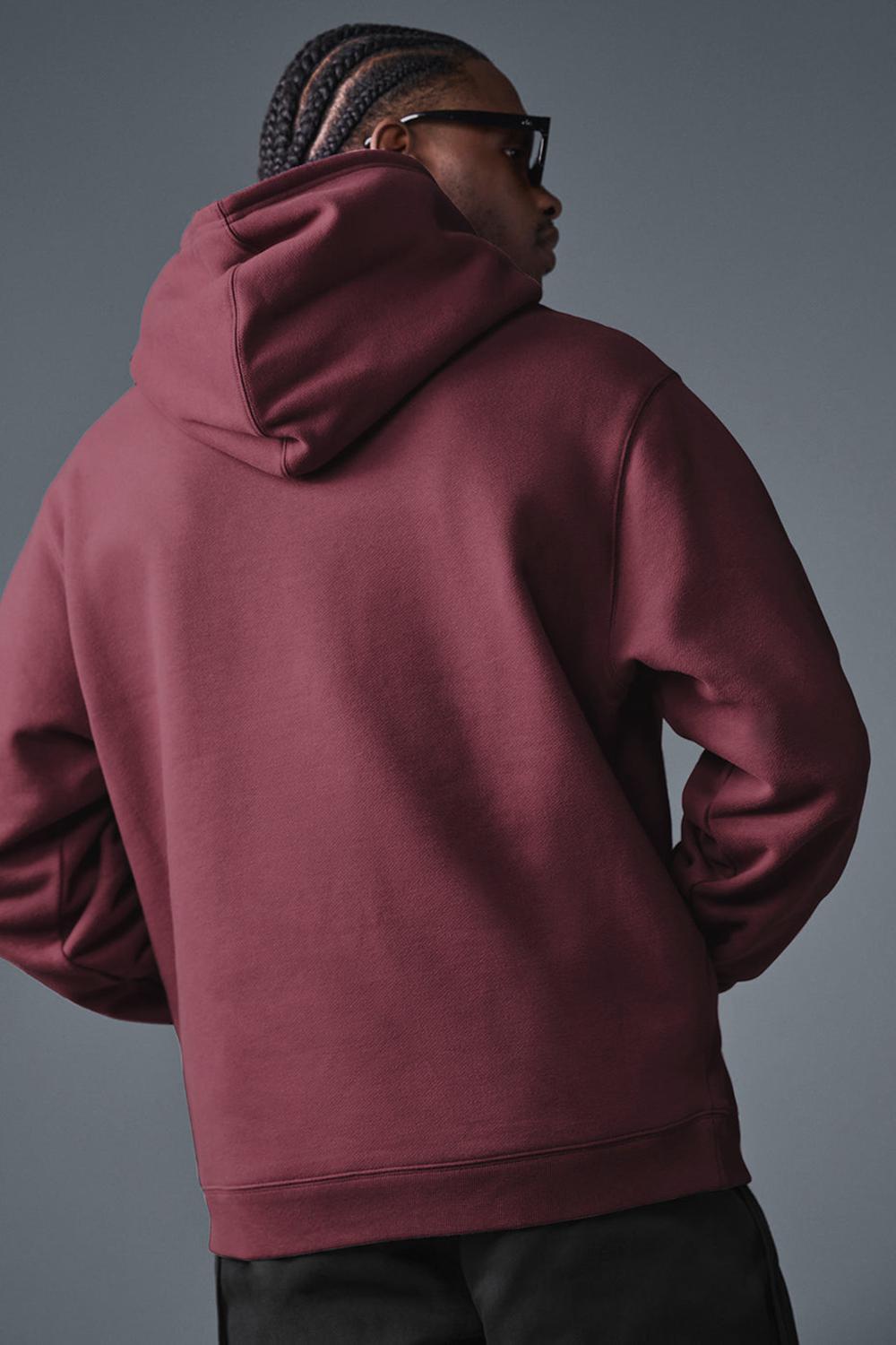 Sudadera con Capucha Alo Yoga Renown Heavy Weight Hombre Vino | Mexico  SRN-375641