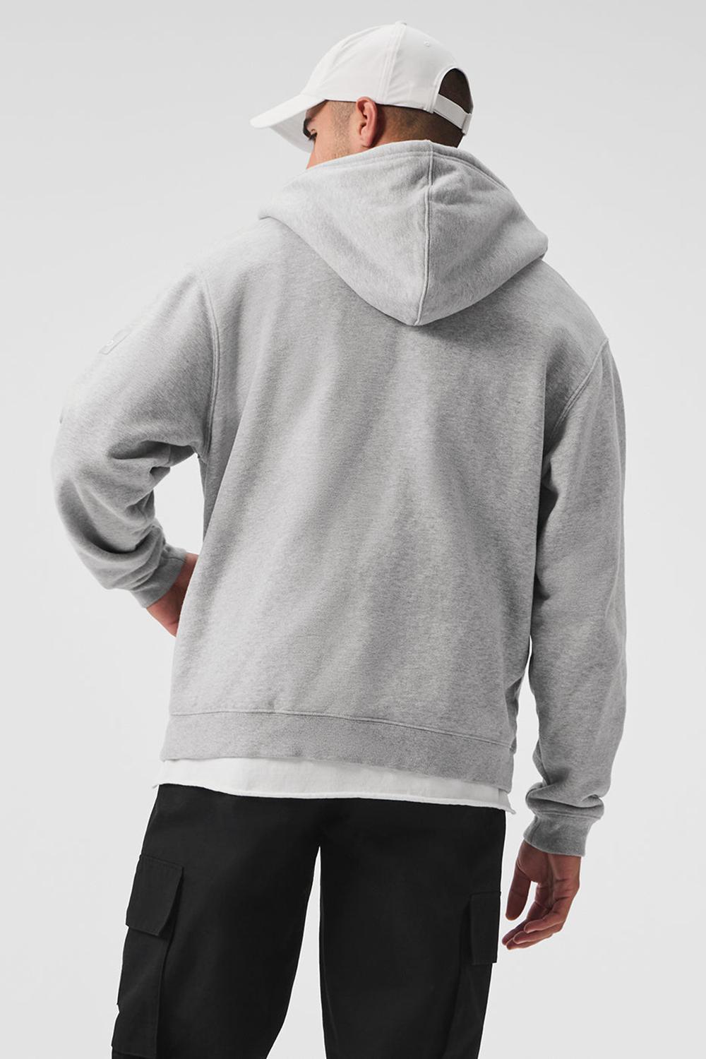Sudadera con Capucha Alo Yoga Renown Heavy Weight Full Zip Hombre Grises | Mexico  NRL-984062