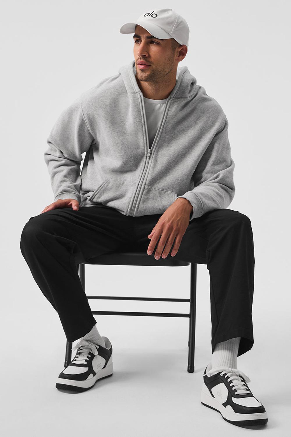 Sudadera con Capucha Alo Yoga Renown Heavy Weight Full Zip Hombre Grises | Mexico  NRL-984062