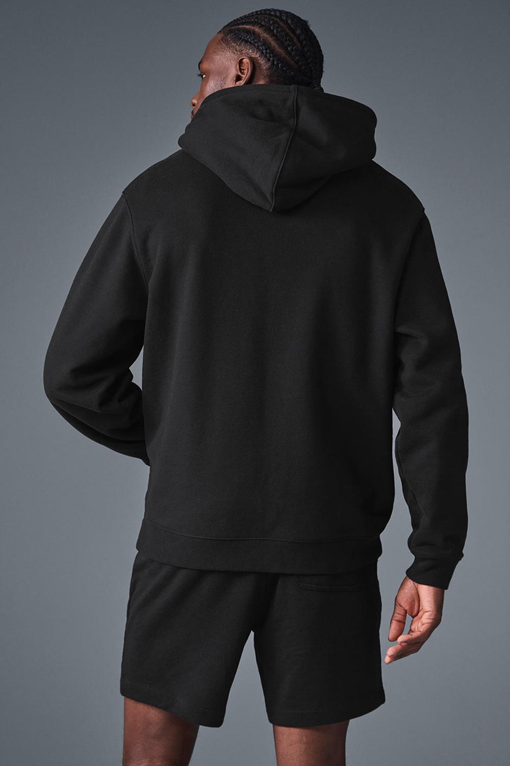 Sudadera con Capucha Alo Yoga Renown Heavy Weight Full Zip Hombre Negros | Mexico  AUX-839264