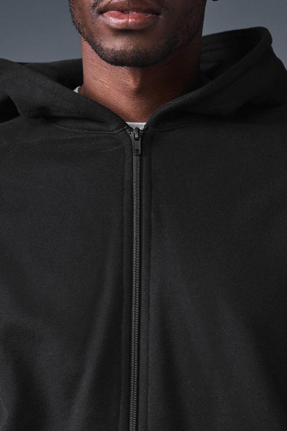 Sudadera con Capucha Alo Yoga Renown Heavy Weight Full Zip Hombre Negros | Mexico  AUX-839264
