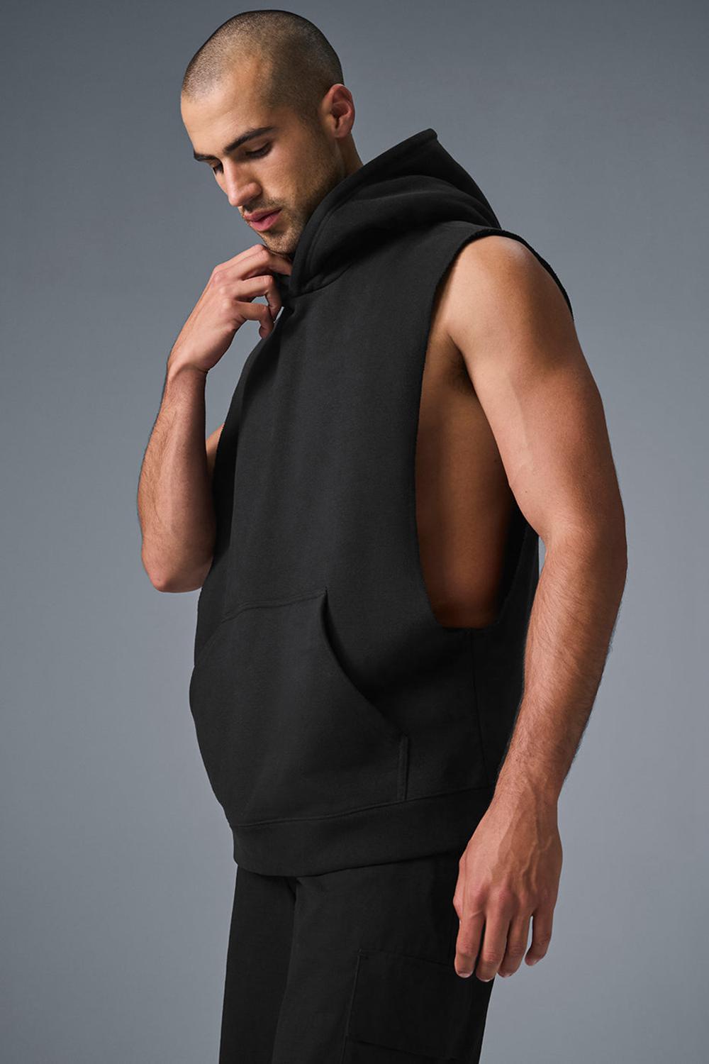 Sudadera con Capucha Alo Yoga Renown Sleeveless Hombre Negros | Mexico  SVX-107623