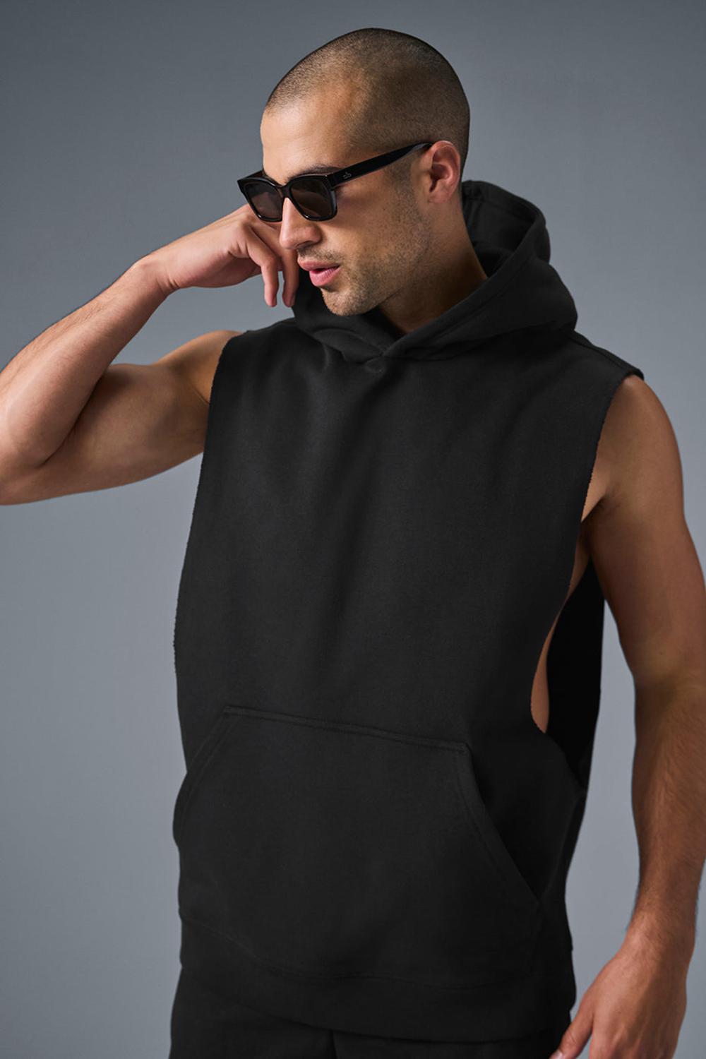 Sudadera con Capucha Alo Yoga Renown Sleeveless Hombre Negros | Mexico  SVX-107623