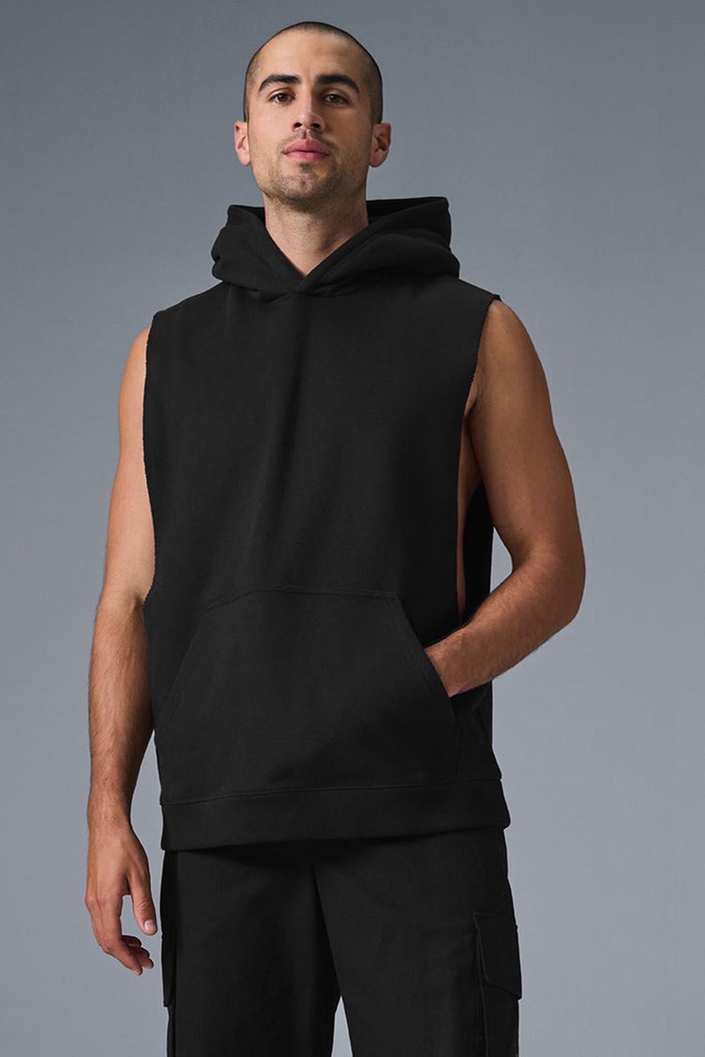 Sudadera con Capucha Alo Yoga Renown Sleeveless Hombre Negros | Mexico  SVX-107623