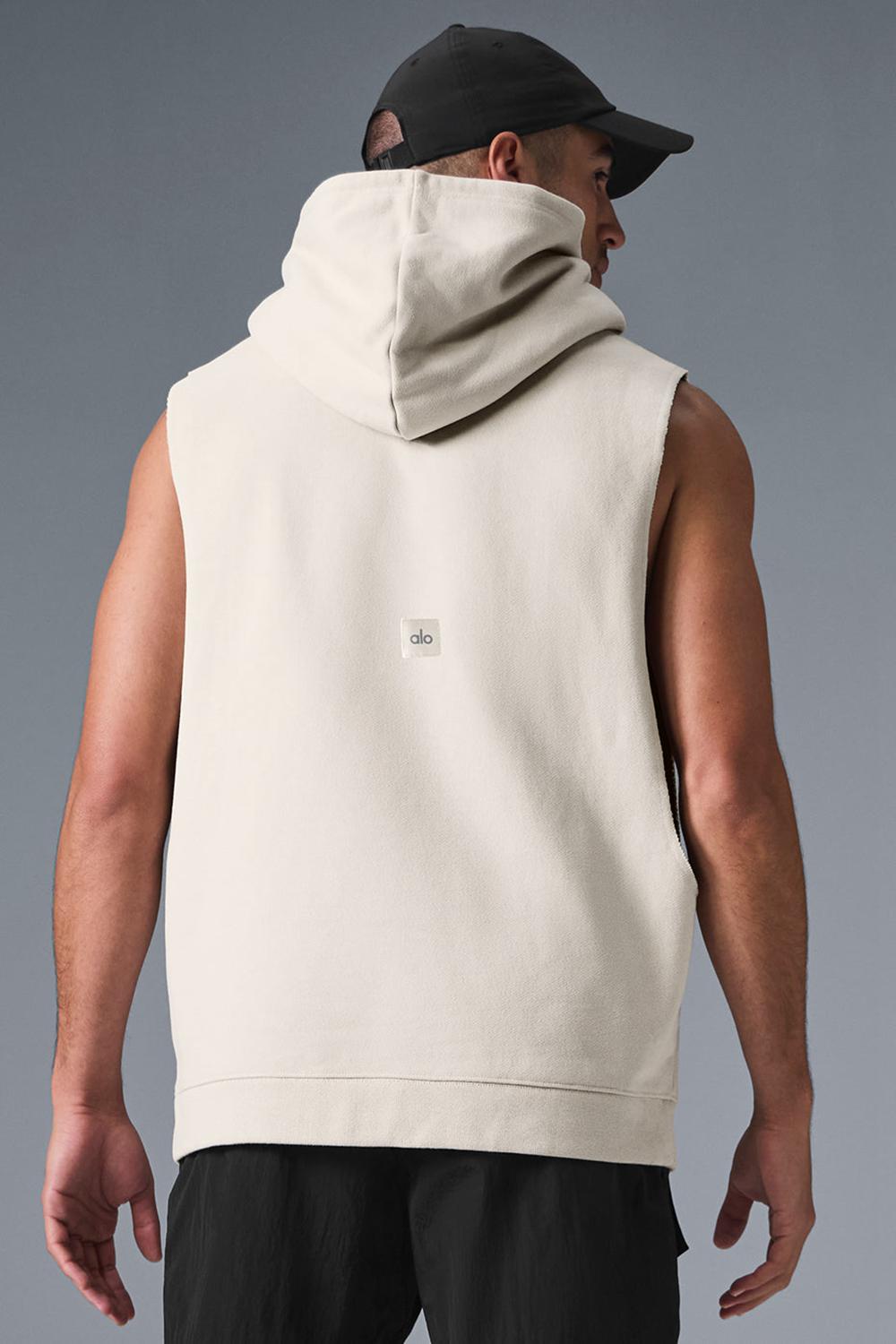 Sudadera con Capucha Alo Yoga Renown Sleeveless Hombre Bone | Mexico  BWE-857302