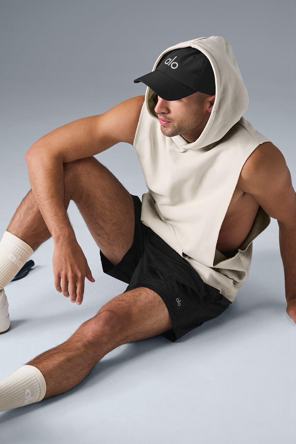 Sudadera con Capucha Alo Yoga Renown Sleeveless Hombre Bone | Mexico  BWE-857302
