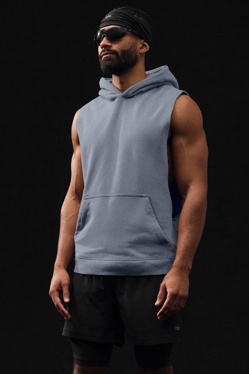 Sudadera con Capucha Alo Yoga Renown Sleeveless Hombre Grises | Mexico  LXO-172503