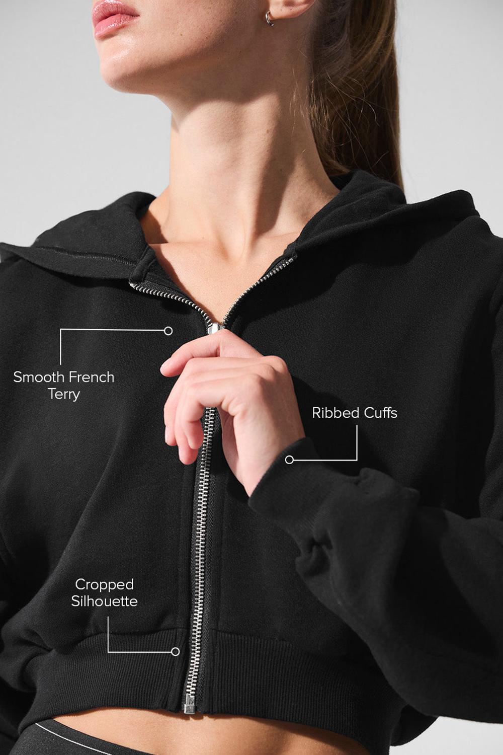 Sudadera con Capucha Alo Yoga Sweet Escape Zip Up Mujer Negros | Mexico  QFU-197285