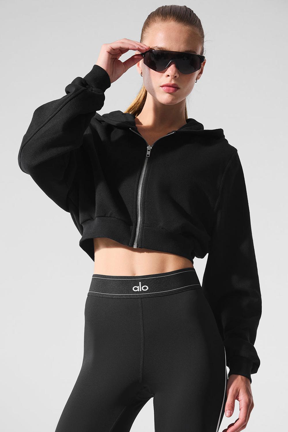 Sudadera con Capucha Alo Yoga Sweet Escape Zip Up Mujer Negros | Mexico  QFU-197285