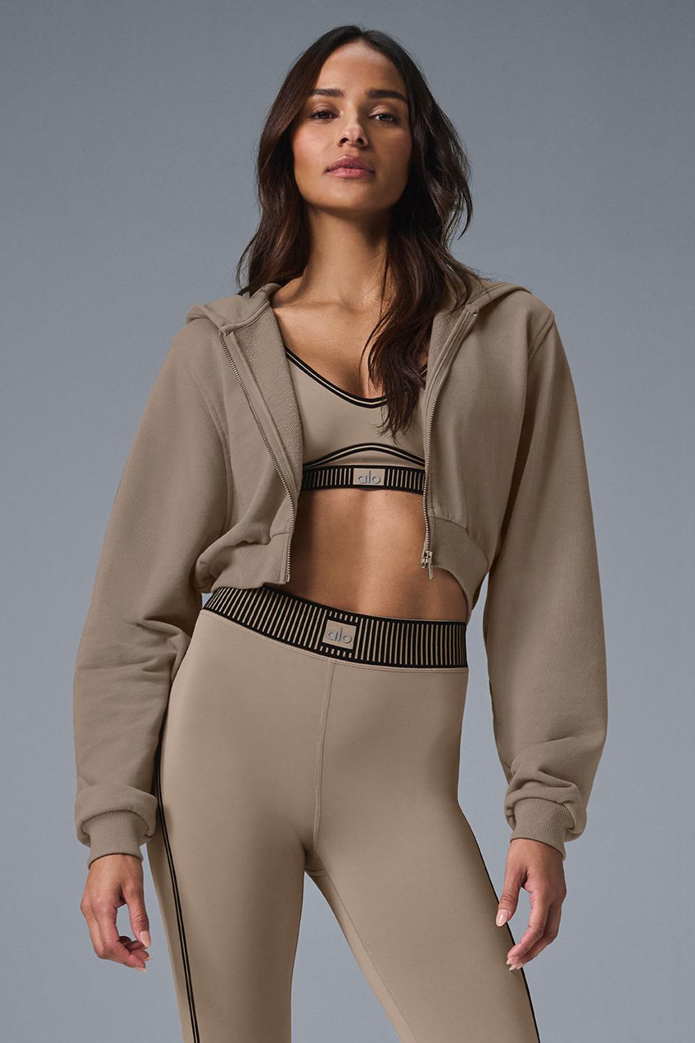 Sudadera con Capucha Alo Yoga Sweet Escape Zip Up Mujer Gravel | Mexico  ZYA-604175