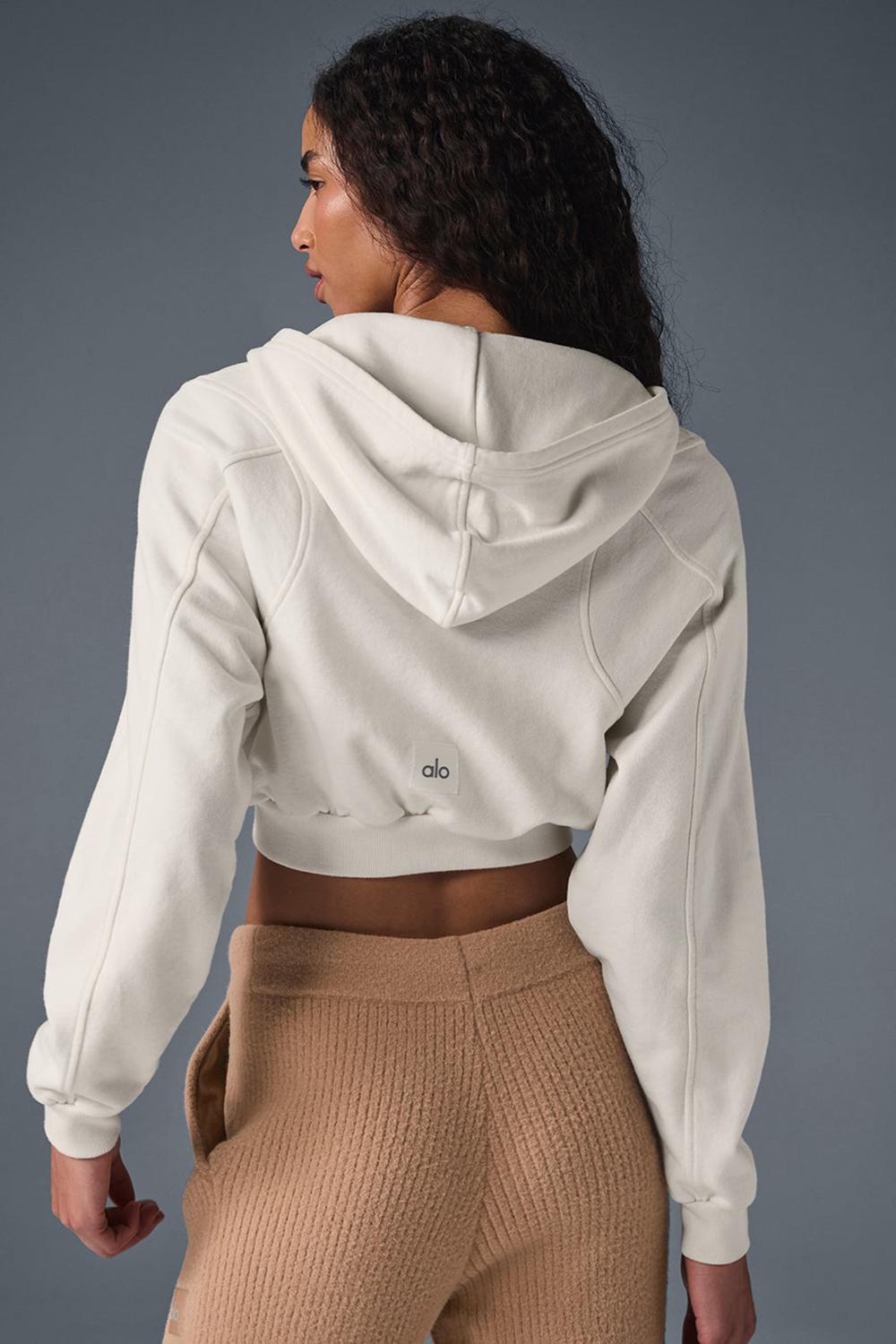 Sudadera con Capucha Alo Yoga Sweet Escape Zip Up Mujer Ivory | Mexico  NTD-904578