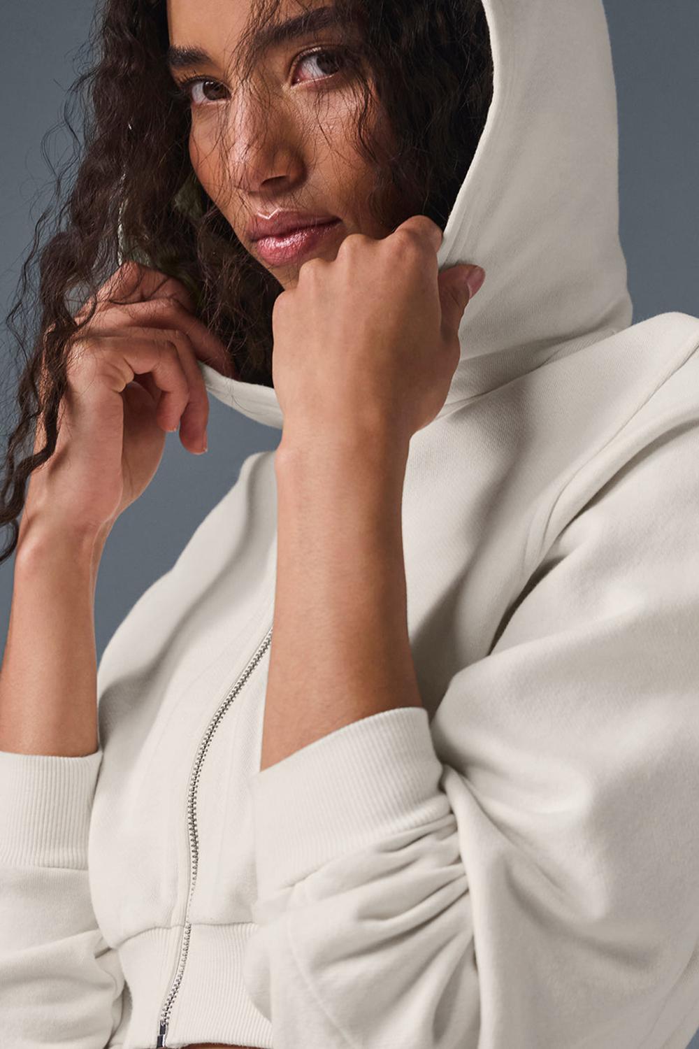 Sudadera con Capucha Alo Yoga Sweet Escape Zip Up Mujer Ivory | Mexico  NTD-904578