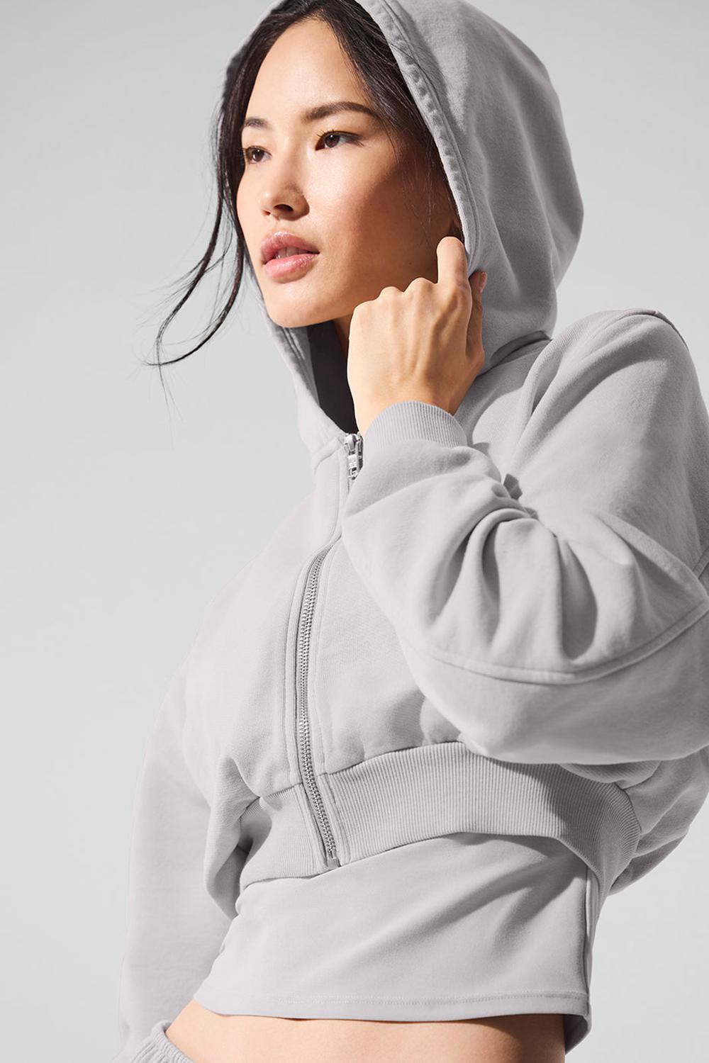 Sudadera con Capucha Alo Yoga Washed Sweet Escape Zip Up Mujer Grises Azules | Mexico  EJQ-023814