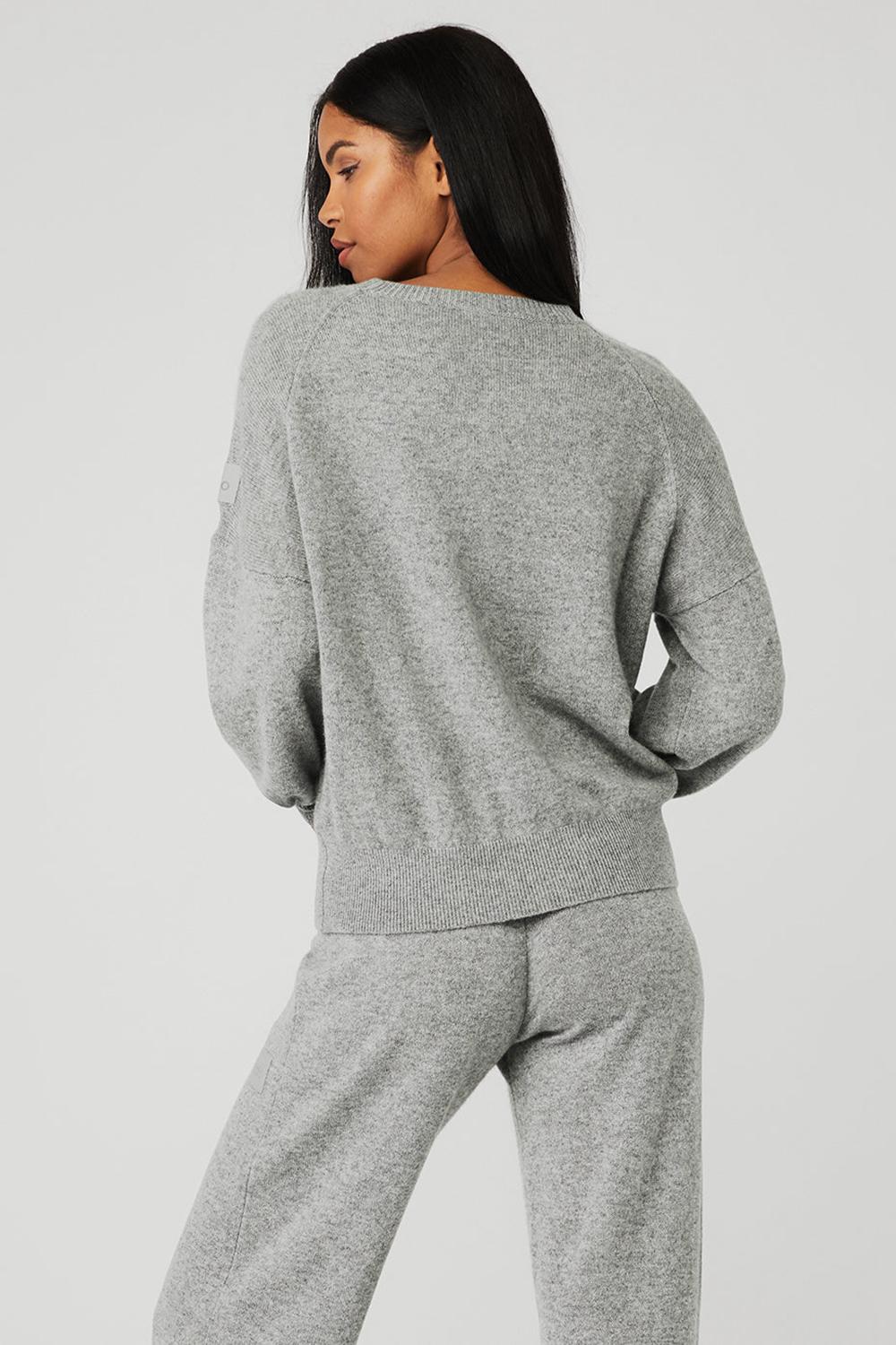 Sudaderas Alo Yoga Cashmere Jet Set Crew Mujer Grises | Mexico  VPK-057316