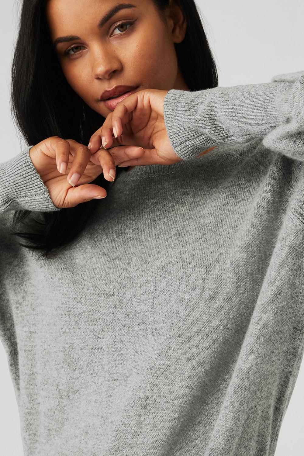 Sudaderas Alo Yoga Cashmere Jet Set Crew Mujer Grises | Mexico  VPK-057316