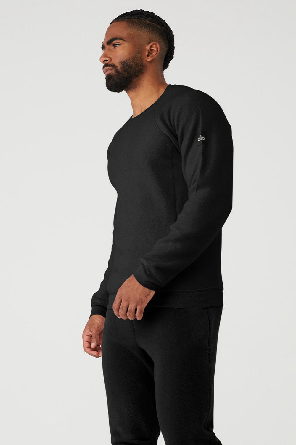 Sudaderas Alo Yoga Triumph Crew Neck Hombre Negros | Mexico  WHF-094238