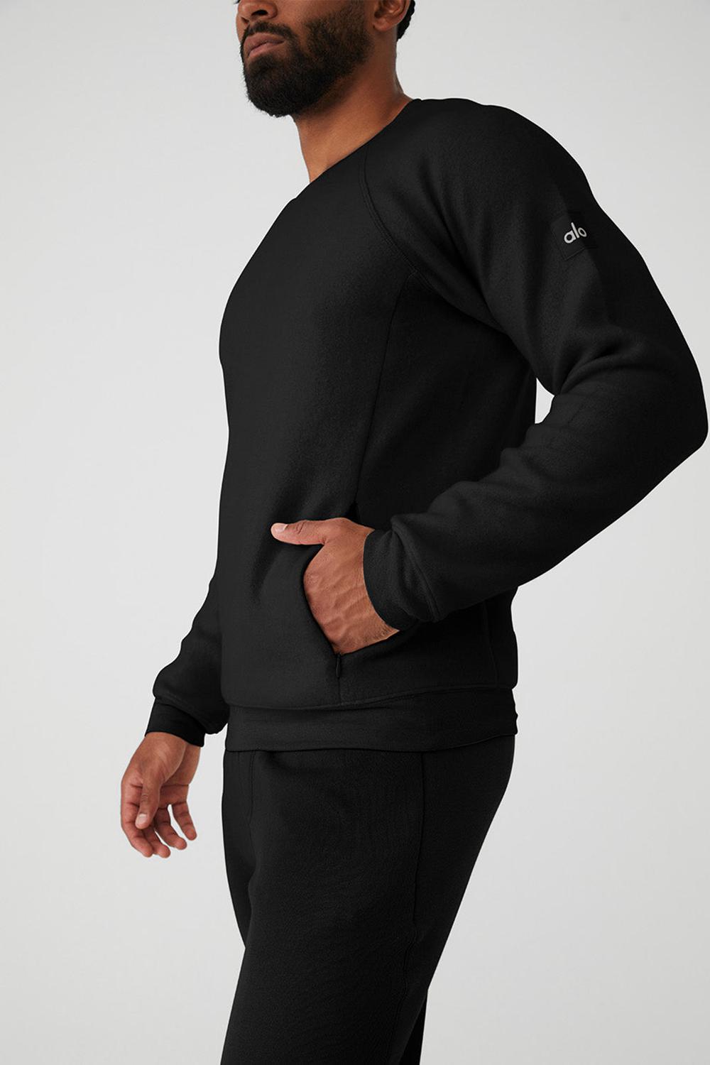 Sudaderas Alo Yoga Triumph Crew Neck Hombre Negros | Mexico  WHF-094238