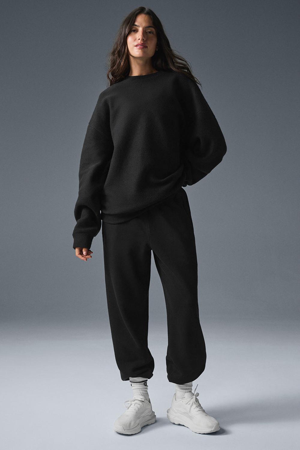 Sudaderas Alo Yoga Triumph Restore Crew Neck Mujer Negros | Mexico  IDG-458396