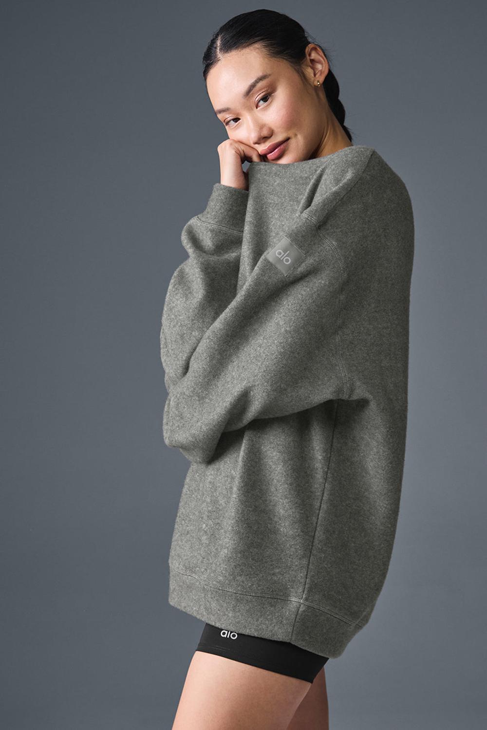 Sudaderas Alo Yoga Triumph Restore Crew Neck Mujer Grises | Mexico  SDK-619347