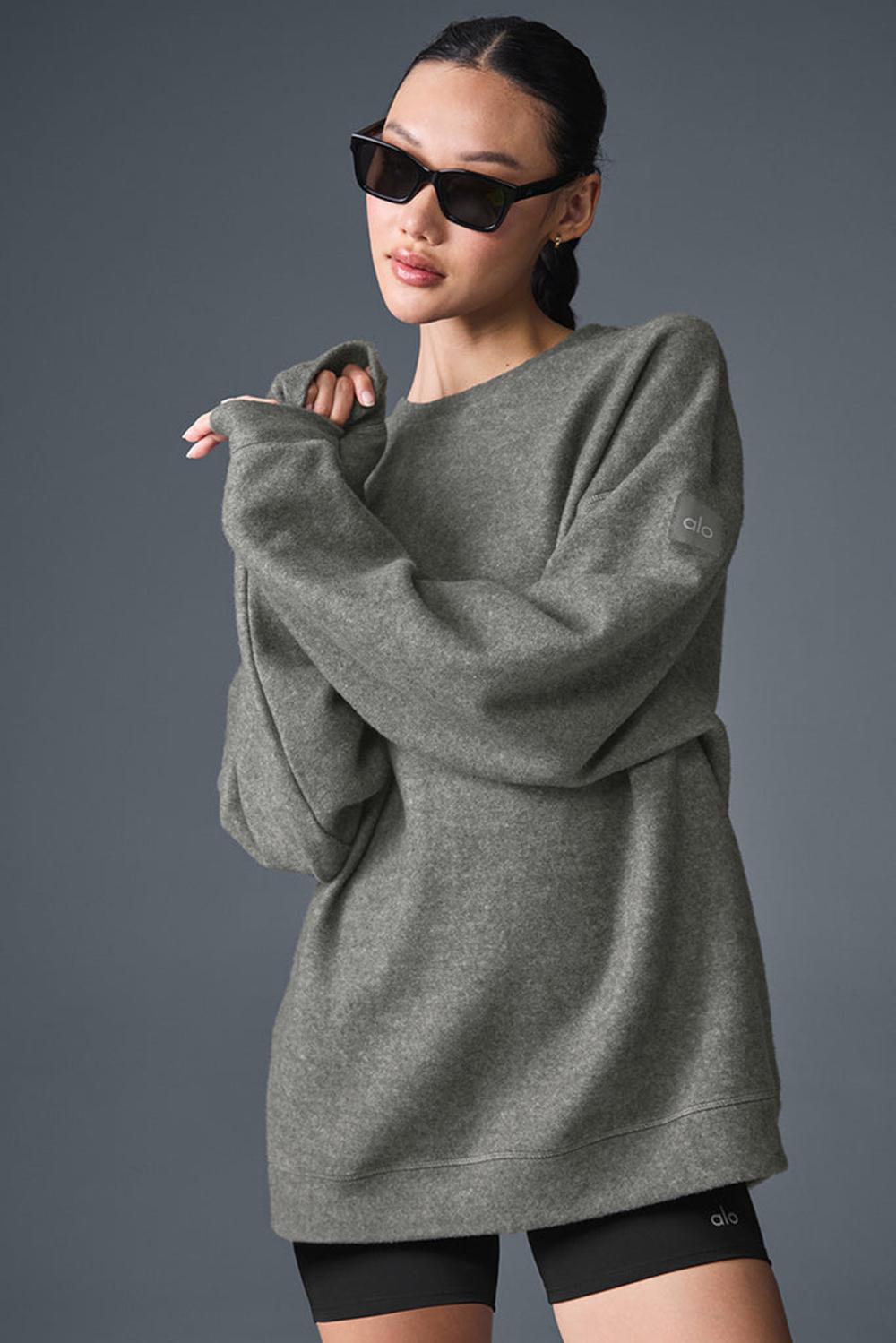 Sudaderas Alo Yoga Triumph Restore Crew Neck Mujer Grises | Mexico  SDK-619347