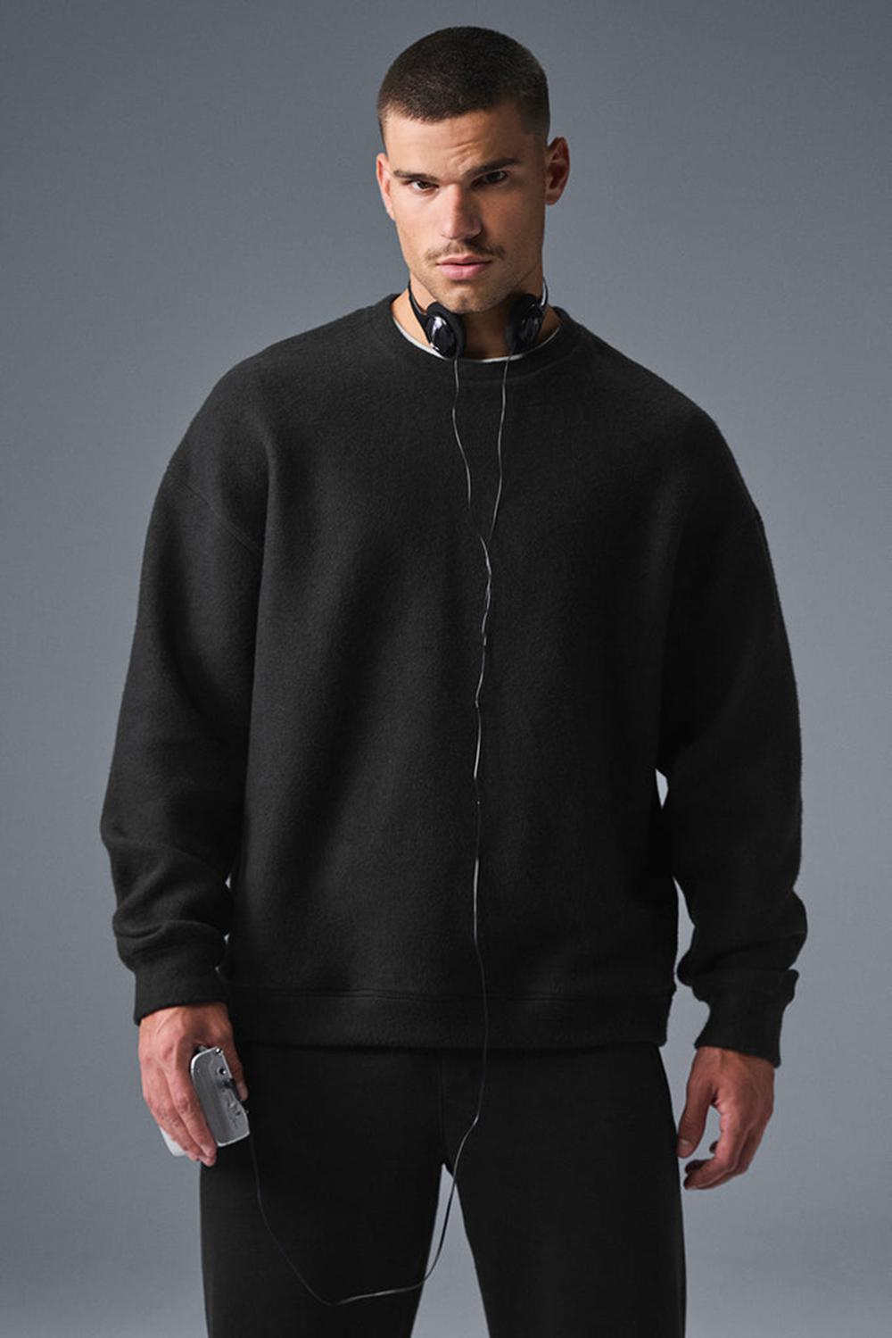 Sudaderas Alo Yoga Triumph Restore Crew Neck Hombre Negros | Mexico  YFO-729534