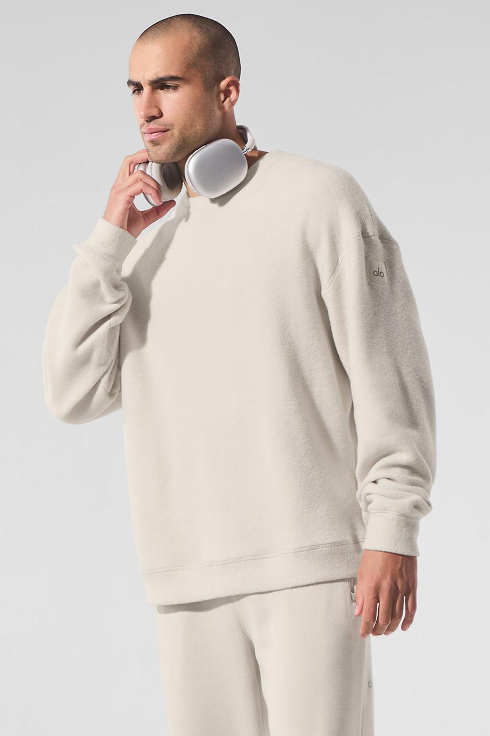 Sudaderas Alo Yoga Triumph Restore Crew Neck Hombre Bone | Mexico  KFD-346197