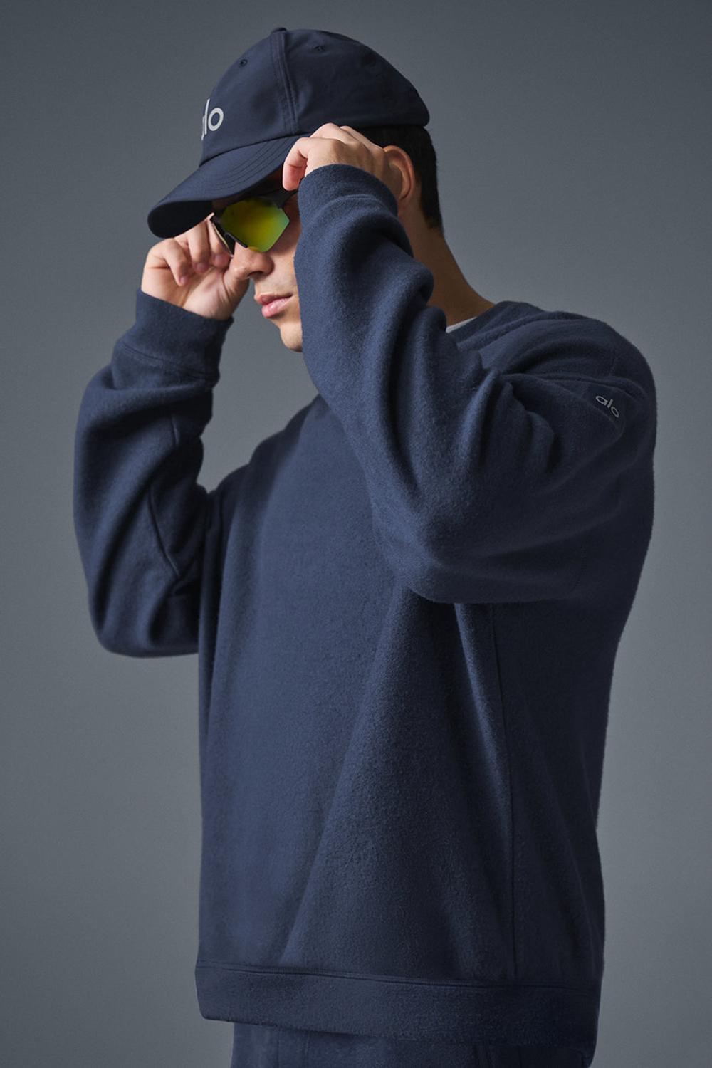 Sudaderas Alo Yoga Triumph Restore Crew Neck Hombre Azul Marino | Mexico  NWT-913647