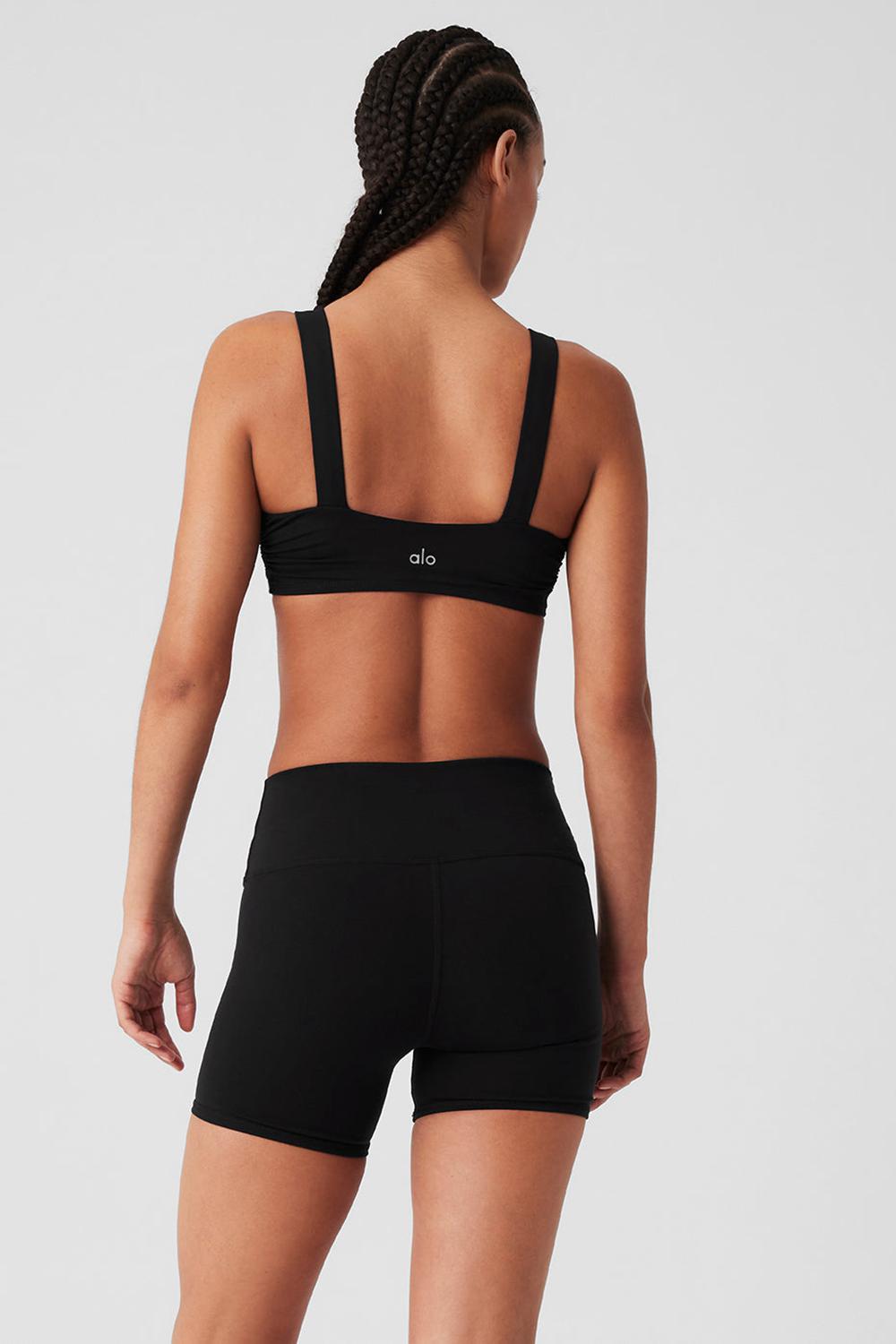 Sujetador Deportivo Alo Yoga Airbrush Cinch Mujer Negros | Mexico  PWX-175389
