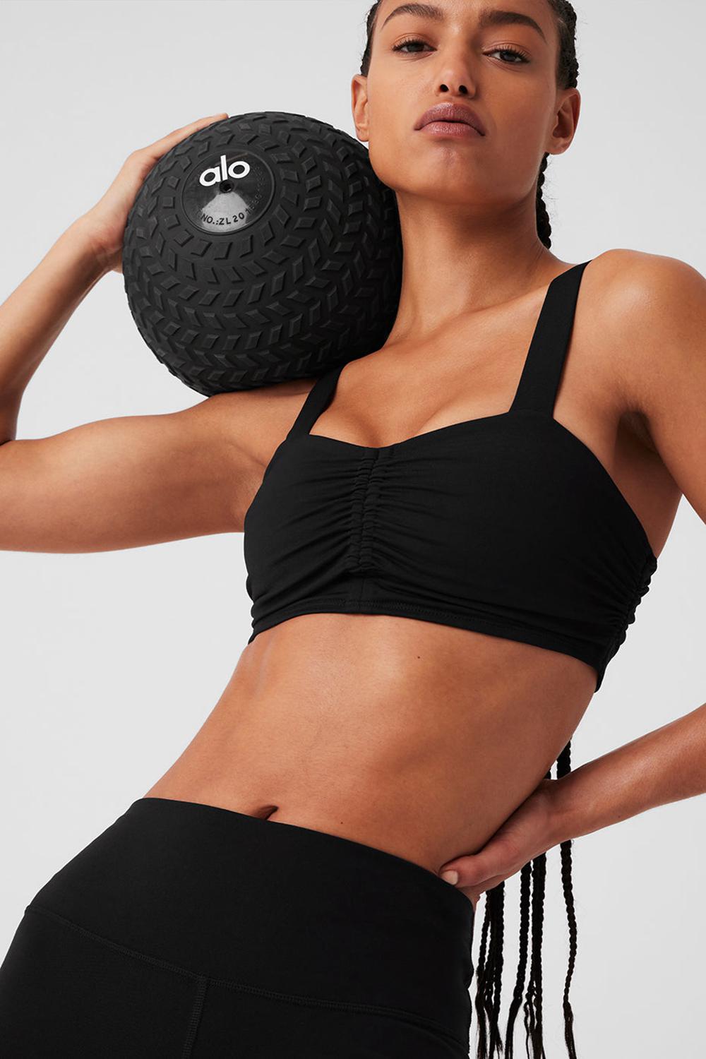 Sujetador Deportivo Alo Yoga Airbrush Cinch Mujer Negros | Mexico  PWX-175389