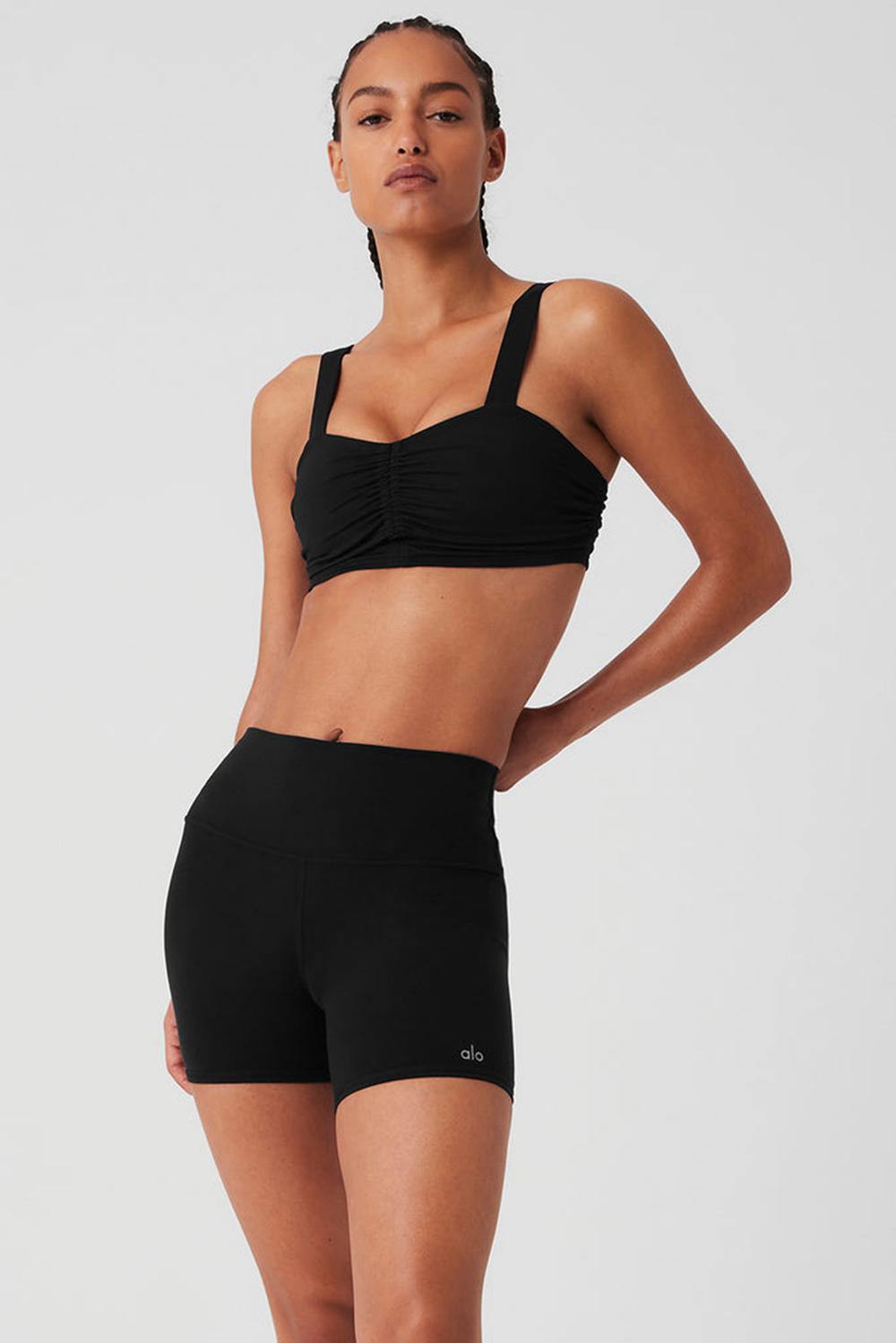 Sujetador Deportivo Alo Yoga Airbrush Cinch Mujer Negros | Mexico  PWX-175389