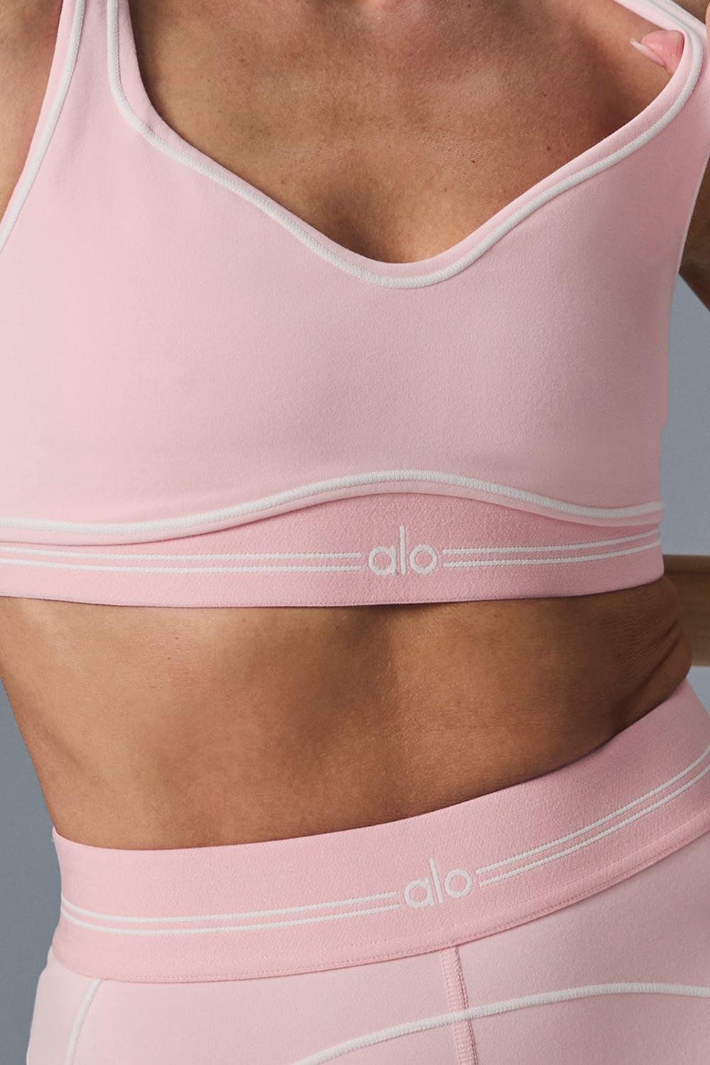 Sujetador Deportivo Alo Yoga Airbrush Heart Throb Mujer Rosas Blancos | Mexico  GLD-802169