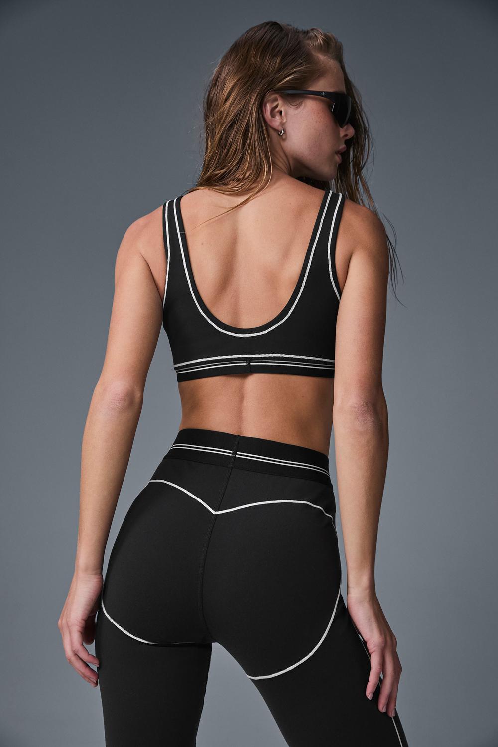 Sujetador Deportivo Alo Yoga Airbrush Heart Throb Mujer Negros Blancos | Mexico  WYG-803459