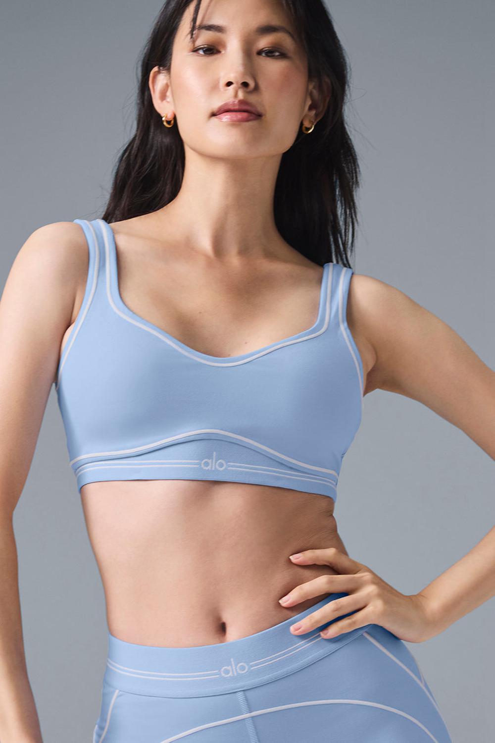Sujetador Deportivo Alo Yoga Airbrush Heart Throb Mujer Azules Blancos | Mexico  BJW-097645