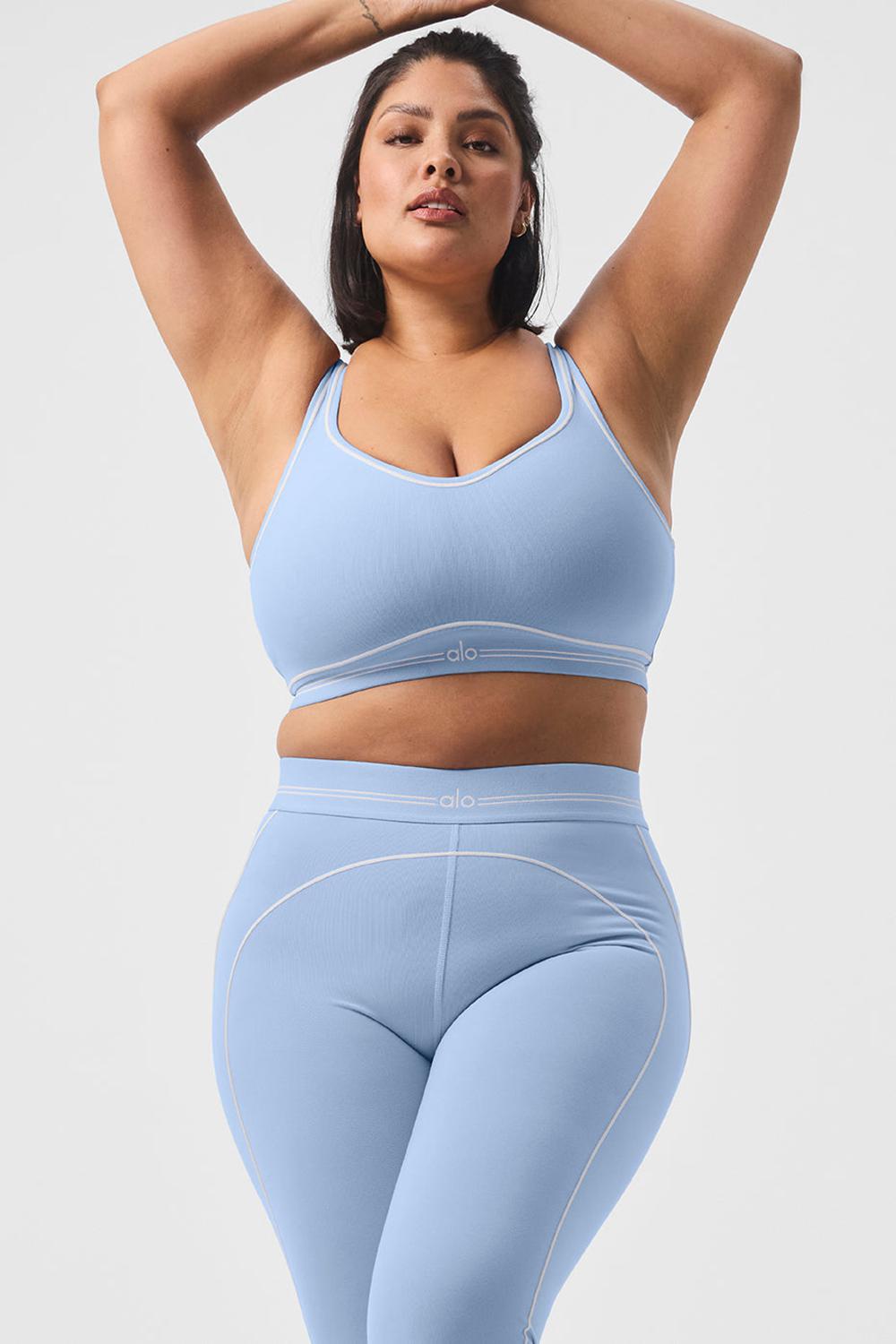 Sujetador Deportivo Alo Yoga Airbrush Heart Throb Mujer Azules Blancos | Mexico  BJW-097645