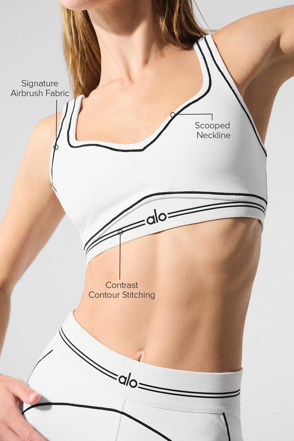 Sujetador Deportivo Alo Yoga Airbrush Heart Throb Mujer Blancos Negros | Mexico  DKP-263507