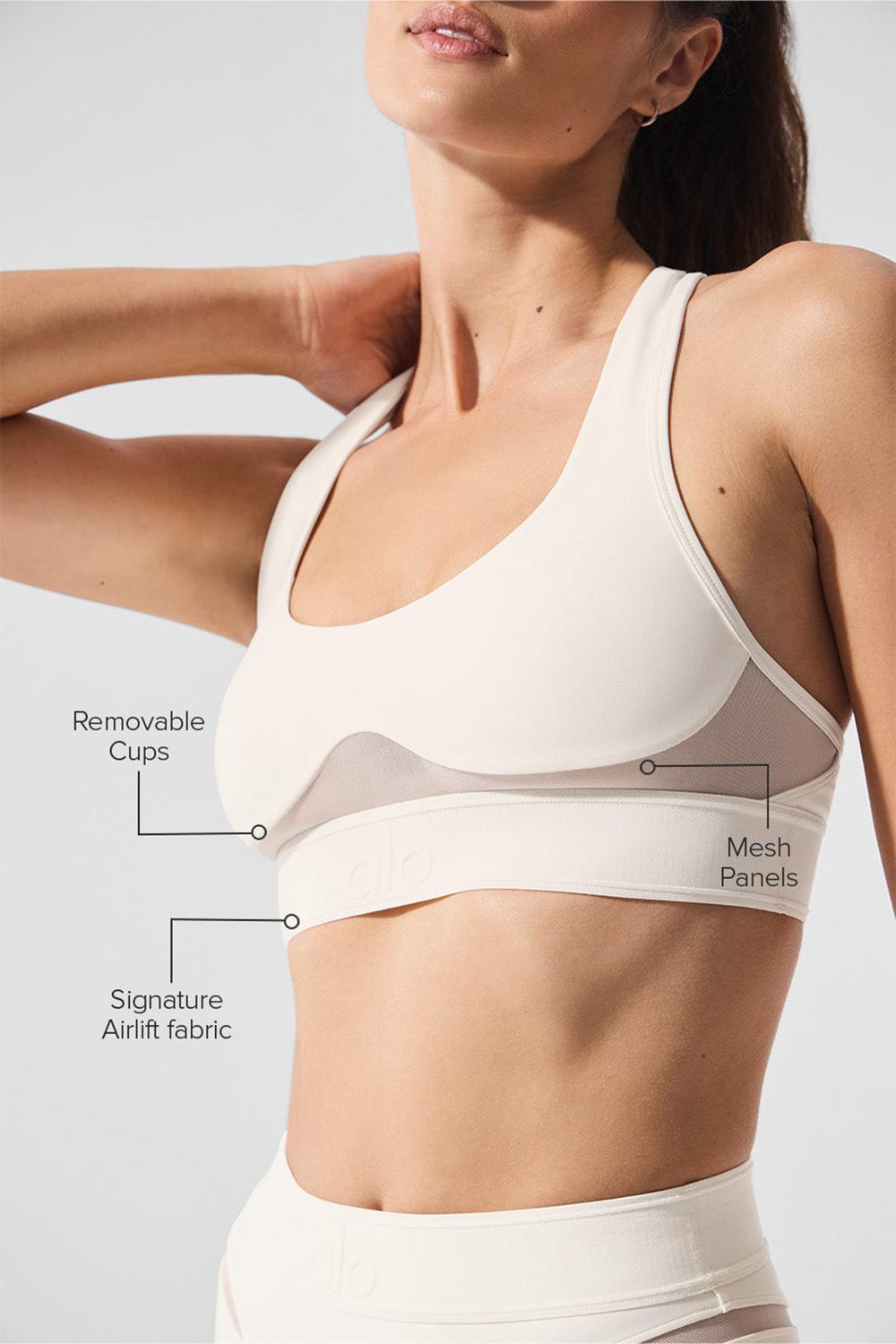 Sujetador Deportivo Alo Yoga Airlift Rebel Mujer Ivory | Mexico  SZL-847259