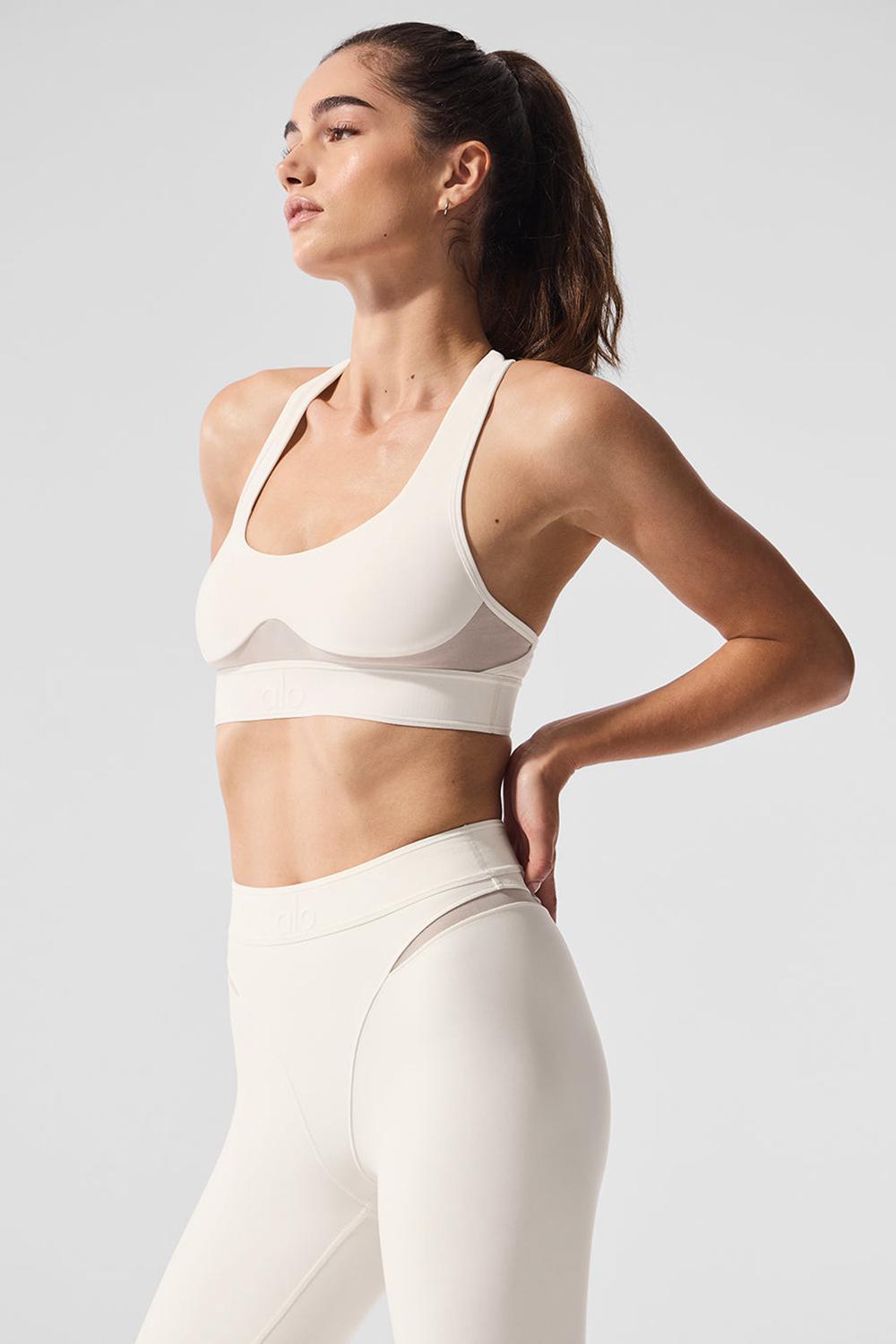 Sujetador Deportivo Alo Yoga Airlift Rebel Mujer Ivory | Mexico  SZL-847259