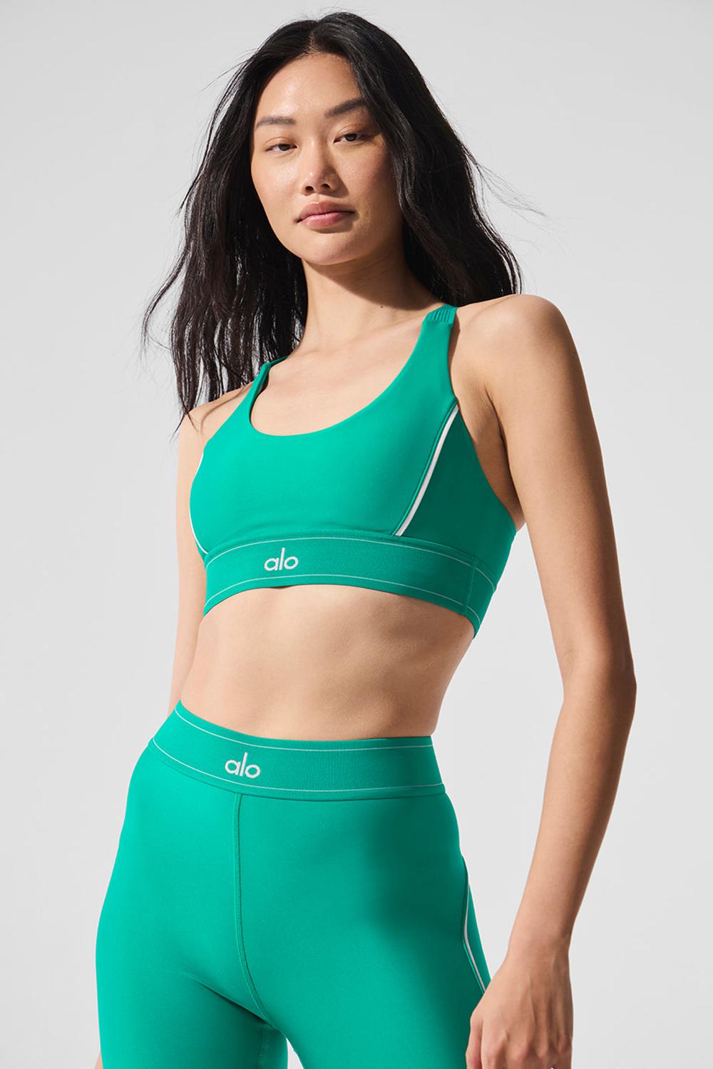 Sujetador Deportivo Alo Yoga Airlift Suit Up Mujer Verdes Blancos | Mexico  MYB-179248
