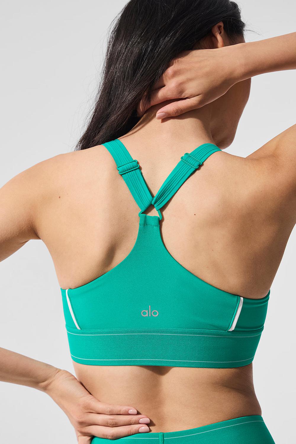 Sujetador Deportivo Alo Yoga Airlift Suit Up Mujer Verdes Blancos | Mexico  MYB-179248