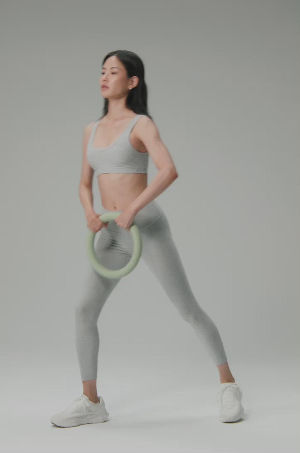 Sujetador Deportivo Alo Yoga Alosoft Center Stage Mujer Warm Butter Heather | Mexico  HPU-025183