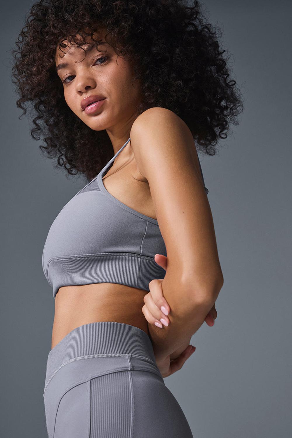 Sujetador Deportivo Alo Yoga Alosoft Head Start Mujer Fog | Mexico  CEY-017648