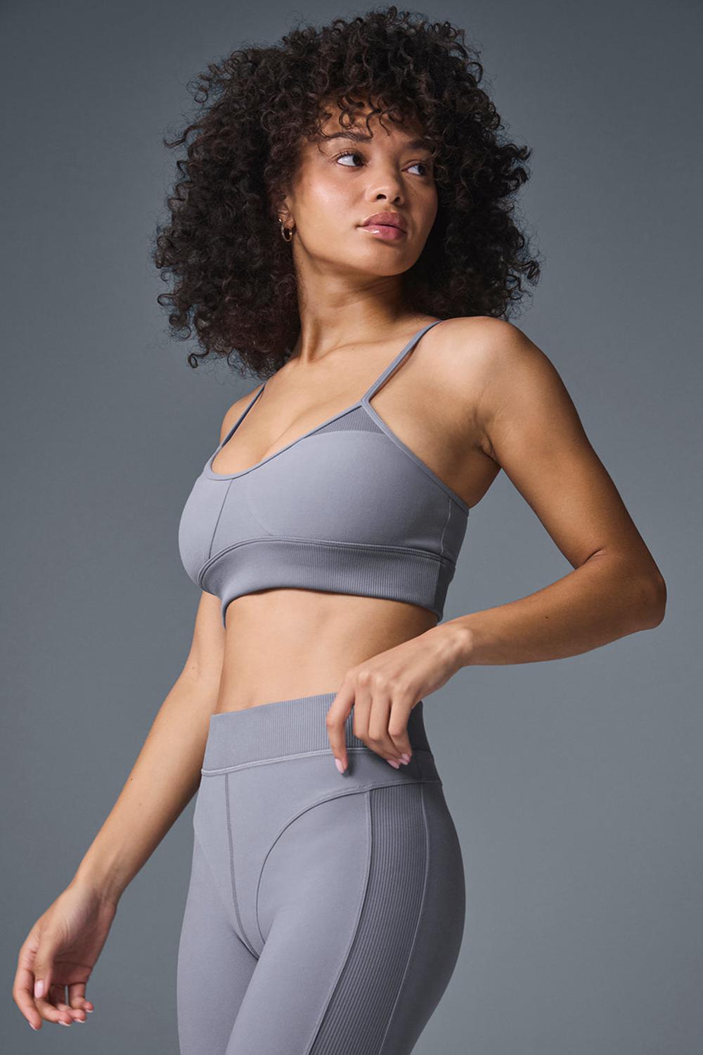 Sujetador Deportivo Alo Yoga Alosoft Head Start Mujer Fog | Mexico  CEY-017648