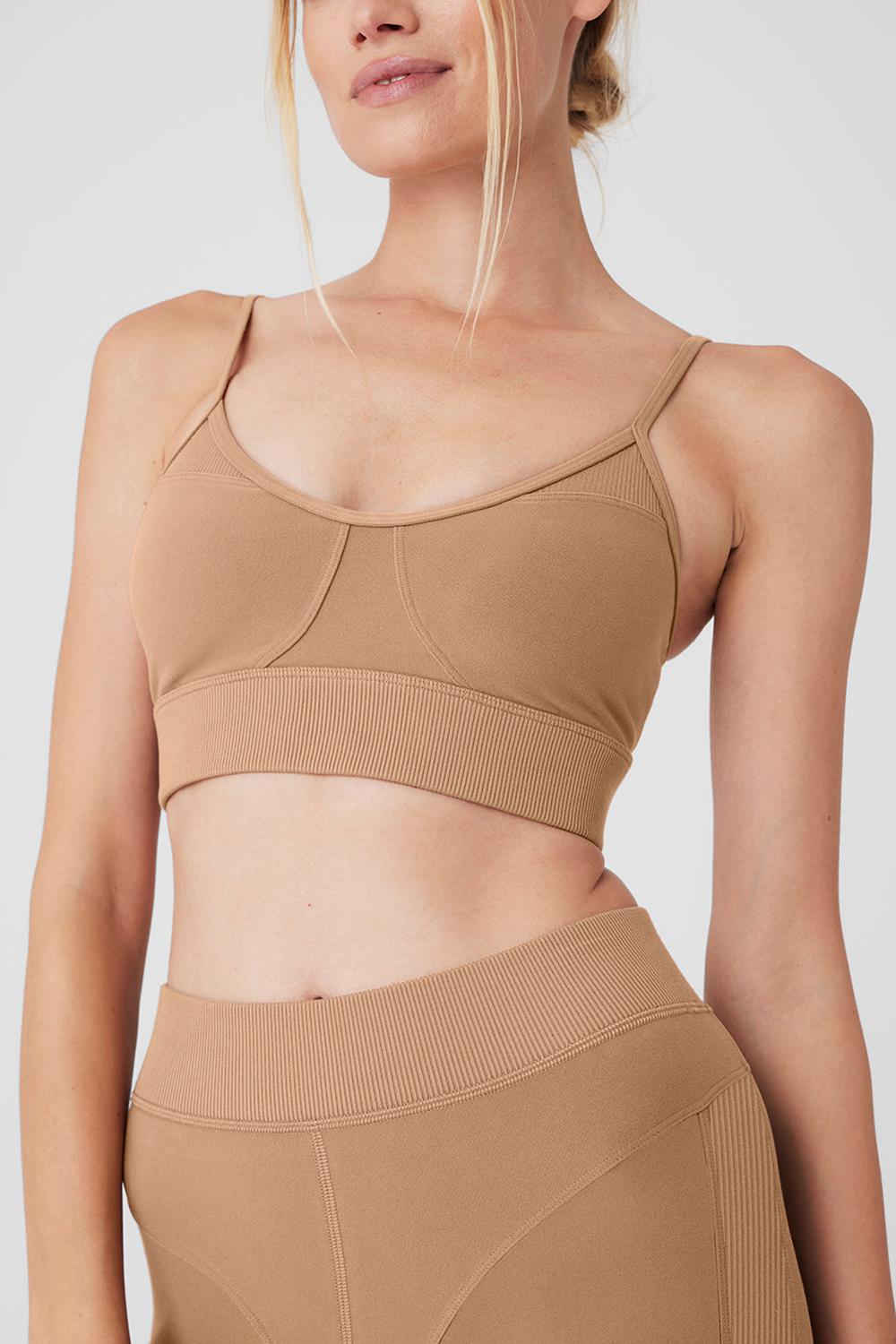 Sujetador Deportivo Alo Yoga Alosoft Head Start Mujer Toasted Almond | Mexico  PGK-789651