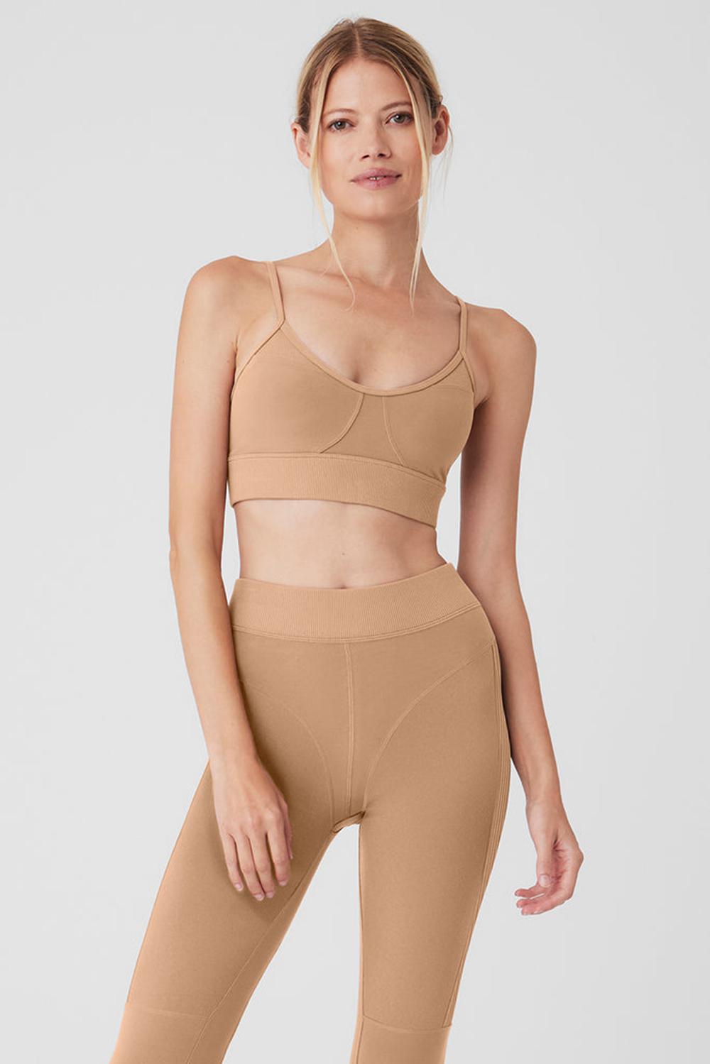 Sujetador Deportivo Alo Yoga Alosoft Head Start Mujer Toasted Almond | Mexico  PGK-789651