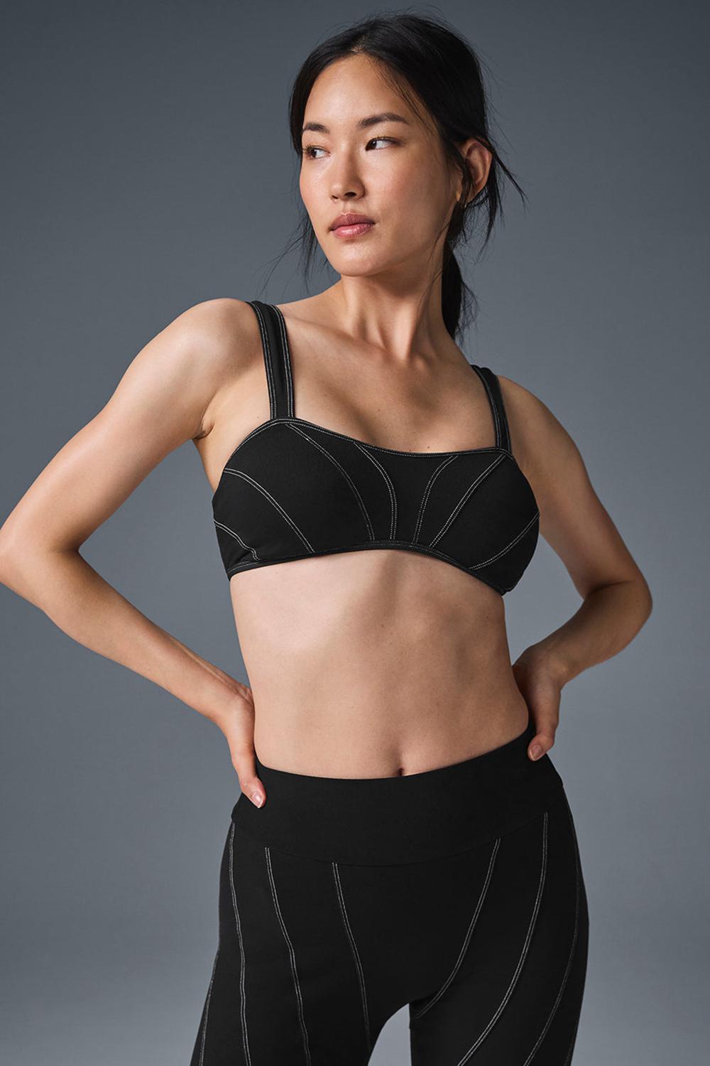 Sujetador Deportivo Alo Yoga Alosoft Sunray Mujer Negros Blancos | Mexico  AXP-684713