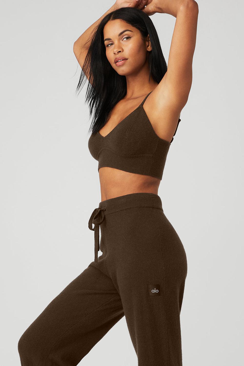 Sujetador Deportivo Alo Yoga Cashmere Jet Set Mujer Espresso | Mexico  UFZ-071352