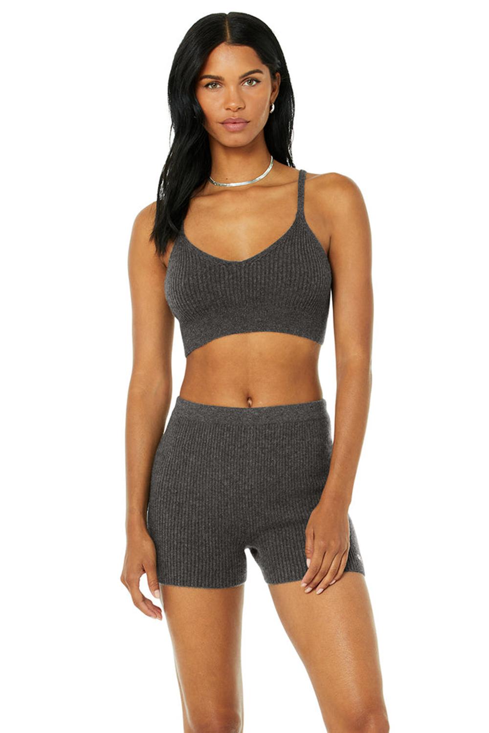 Sujetador Deportivo Alo Yoga Cashmere Ribbed Staycation Mujer Grises | Mexico  KCJ-960382