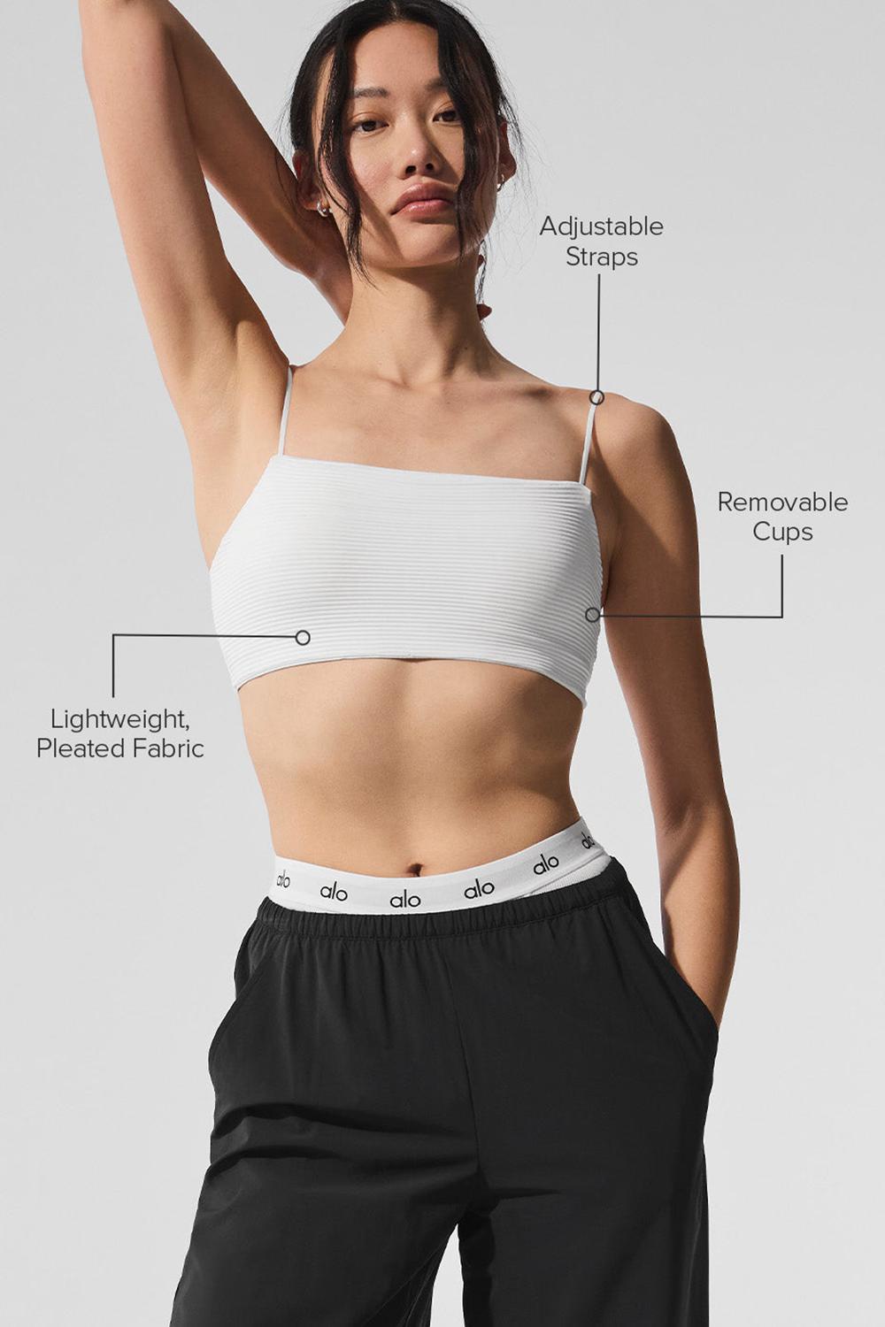 Sujetador Deportivo Alo Yoga Micro Plisse Game On Mujer Blancos | Mexico  PRY-482057