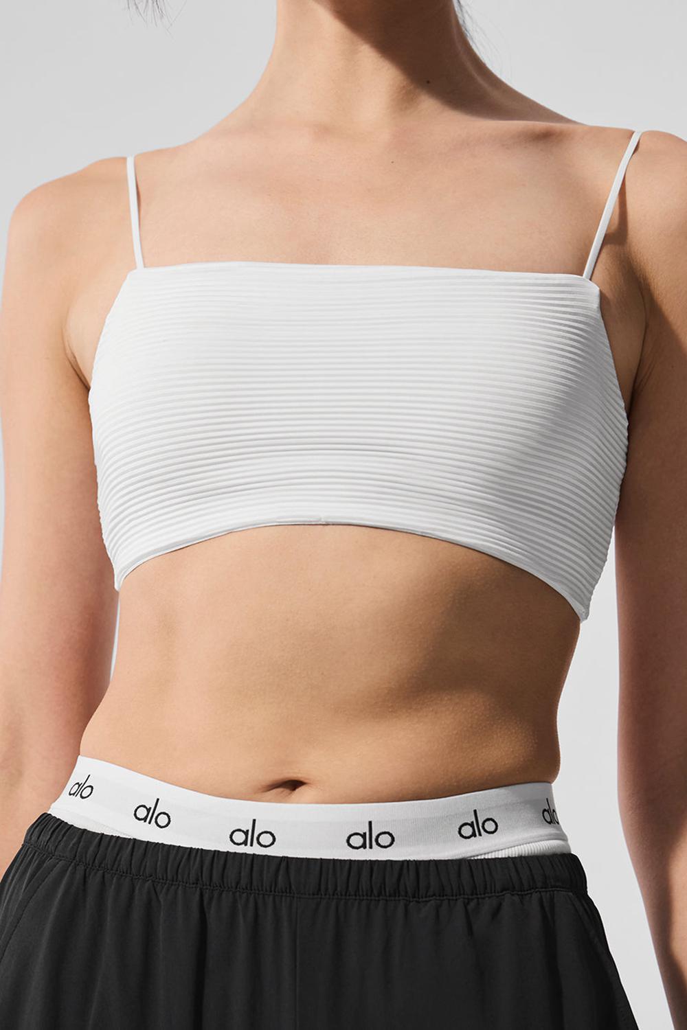 Sujetador Deportivo Alo Yoga Micro Plisse Game On Mujer Blancos | Mexico  PRY-482057