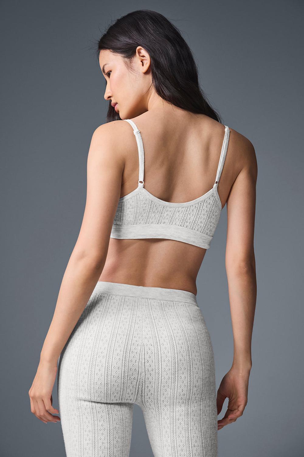 Sujetador Deportivo Alo Yoga Pointelle Sweater Be Mine Mujer Grises Claro | Mexico  MOS-036187